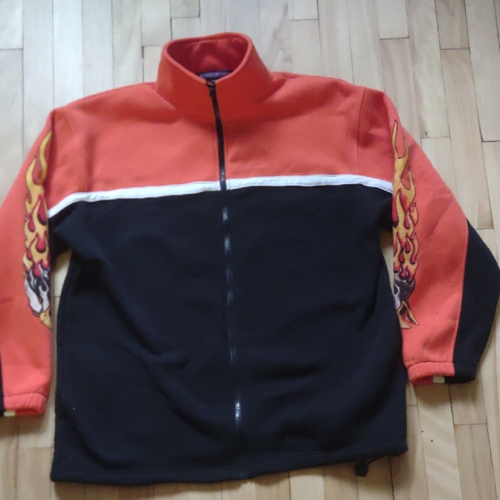 Flame Design Black and Red Sweatshirt - Picture 3 of 16
